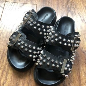 Alexander McQueen Hybrid Studded Leather Sandal Slide (Size 7)